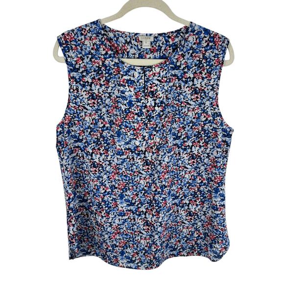 J. Crew Patriotic Floral Sleeveless Blouse 12 - Picture 4 of 9